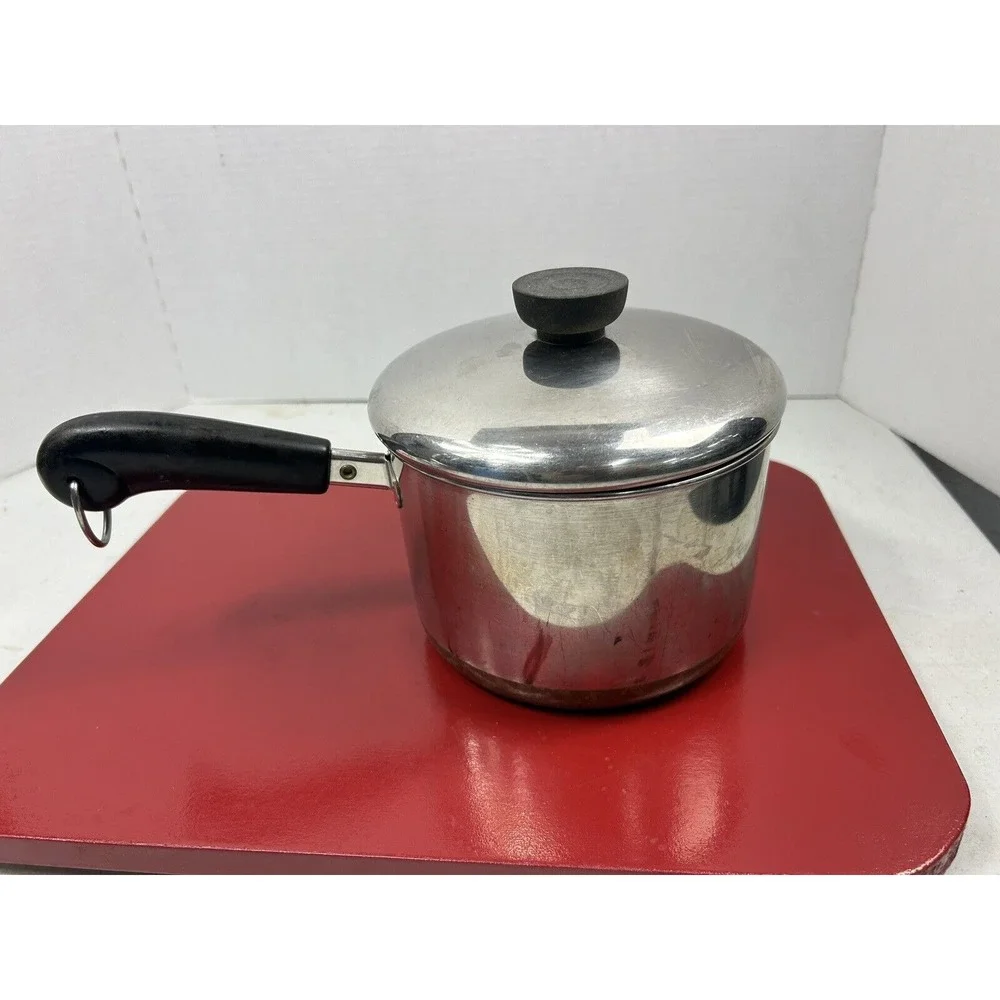 REVERE Ware 2‎ Qt Pot Sauce Pan Saucepan Copper Bottom Clinton ILL